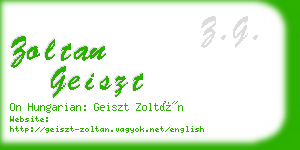 zoltan geiszt business card